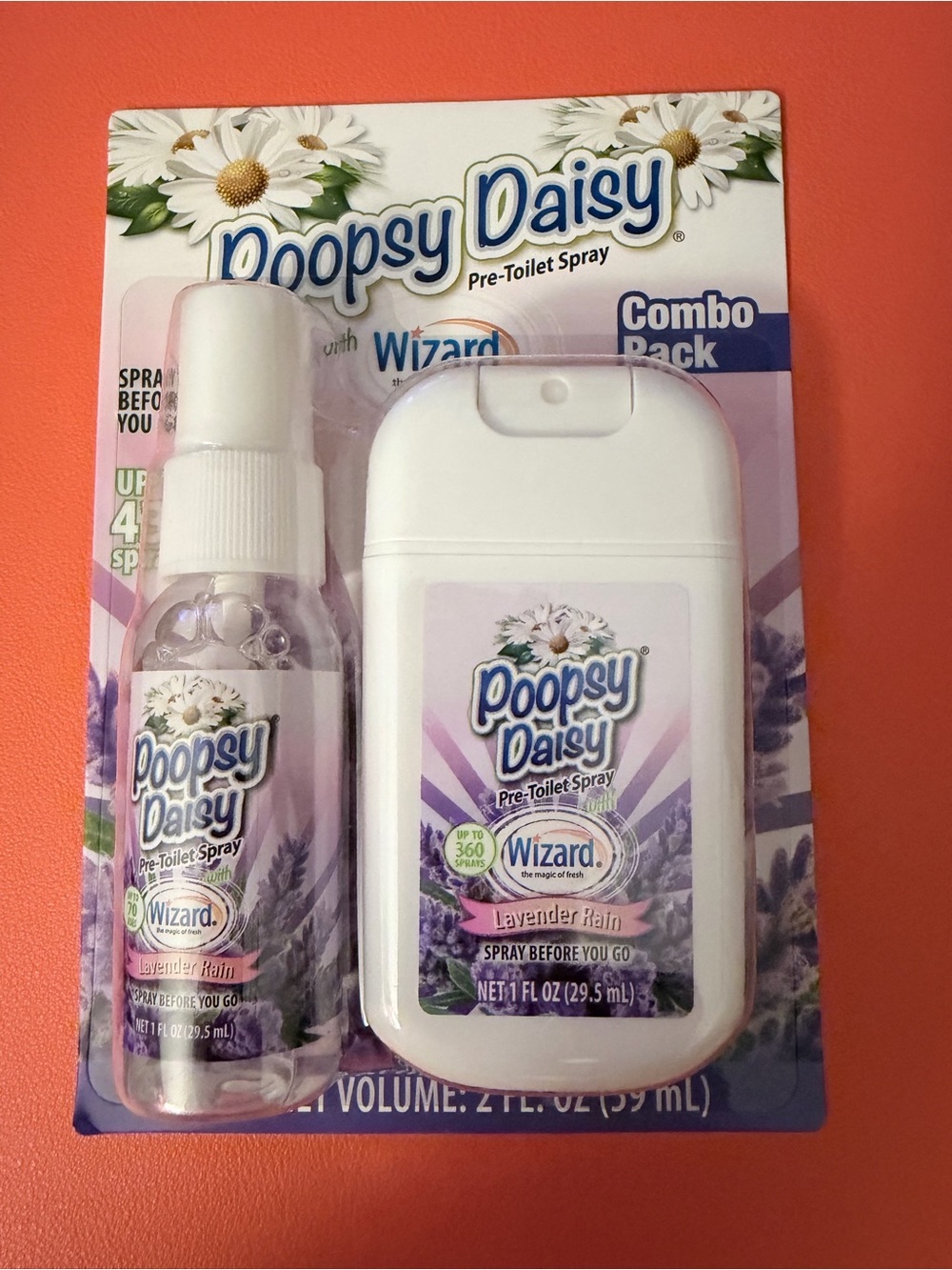 Spritz Poopsy Daisy Lavender Rain Pre-Toilet Spray Combo Pack - White, Purple